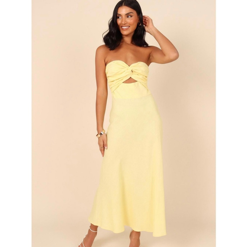 Yellow maxi length dress
